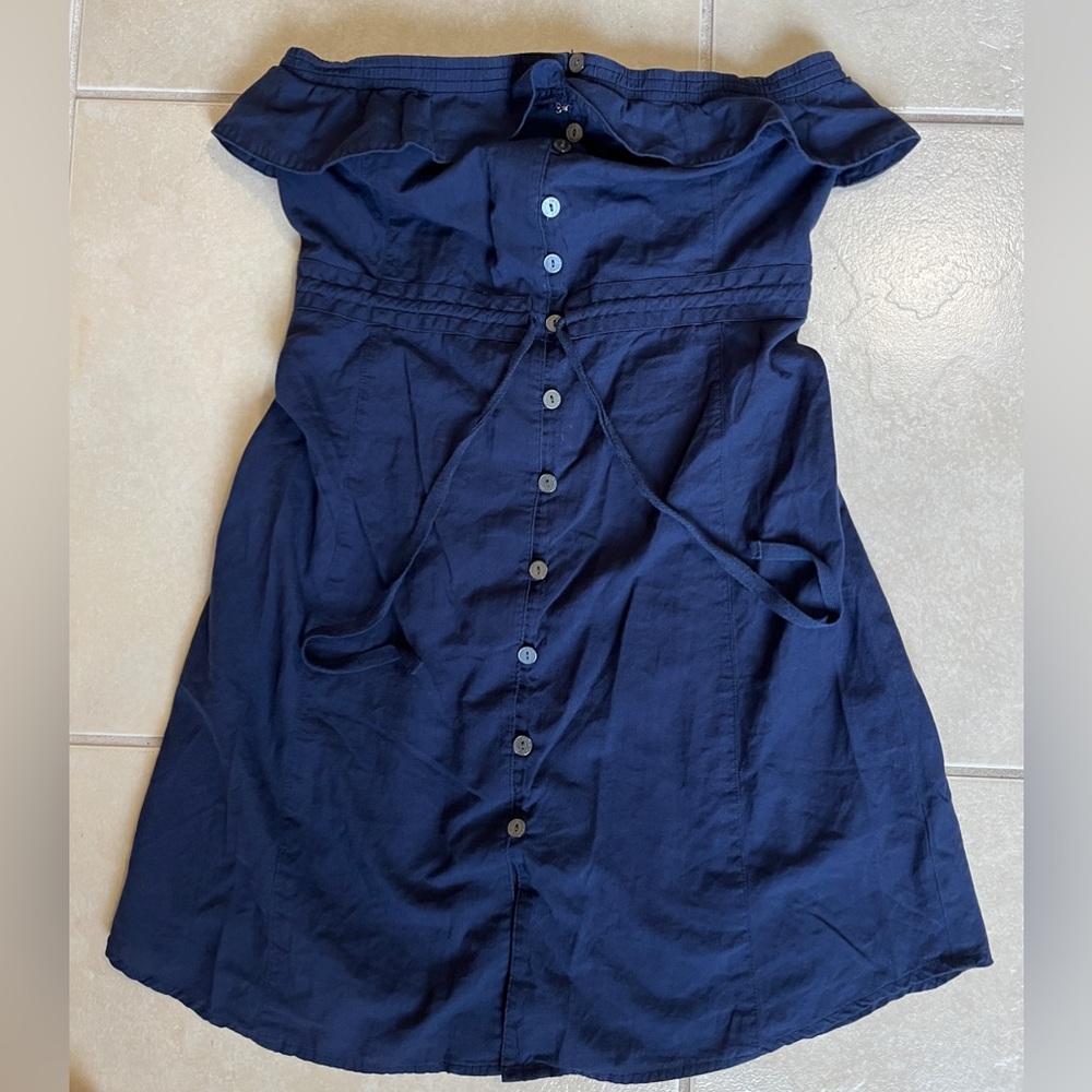 Juicy Couture Women’s Navy Blue Strapless Mini Dress Ruffles Detail Size 0